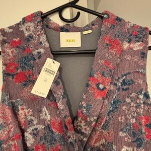 Maeve Lilac Floral Knit Vest